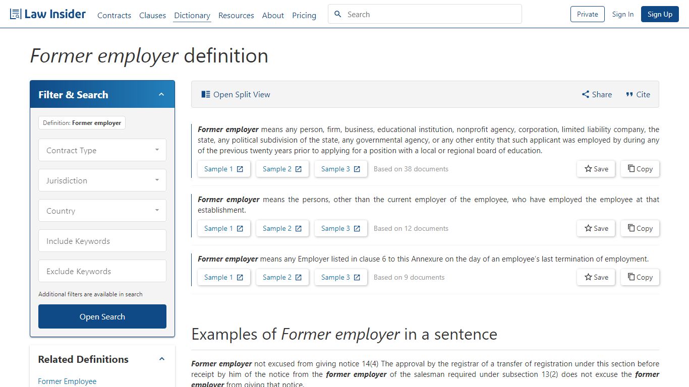 Former employer Definition | Law Insider